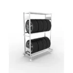 META CLIP Räderregalwagen T1N 1850mm Höhe, 1300mm Breite, 400 mm Tiefe, mit 2 Lagerebenen, verzinkt